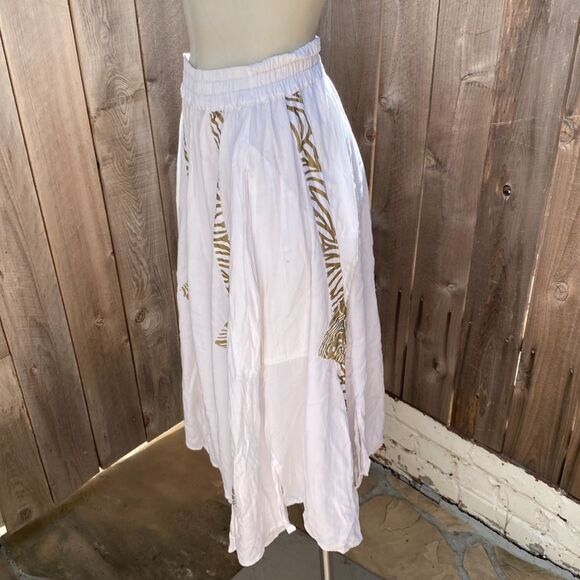 Cache vintage White and Gold A-Line Skirt size small - Picture 4 of 12
